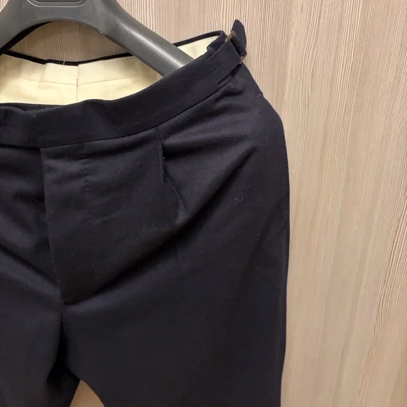 Drake's - Navy Wool Flannel Single Pleat Trouser - Size 46 (IT / EUR)